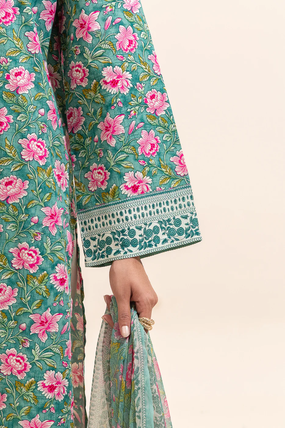 2 PIECE PRINTED LAWN SUIT-BASIL GLOOM (UNSTITCHED) - Image 6
