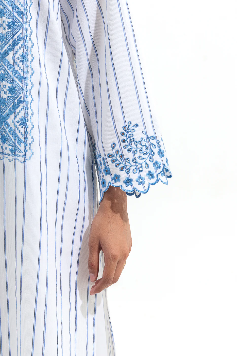 EMBROIDERED YARN DYED SHIRT (PRET) - Image 5