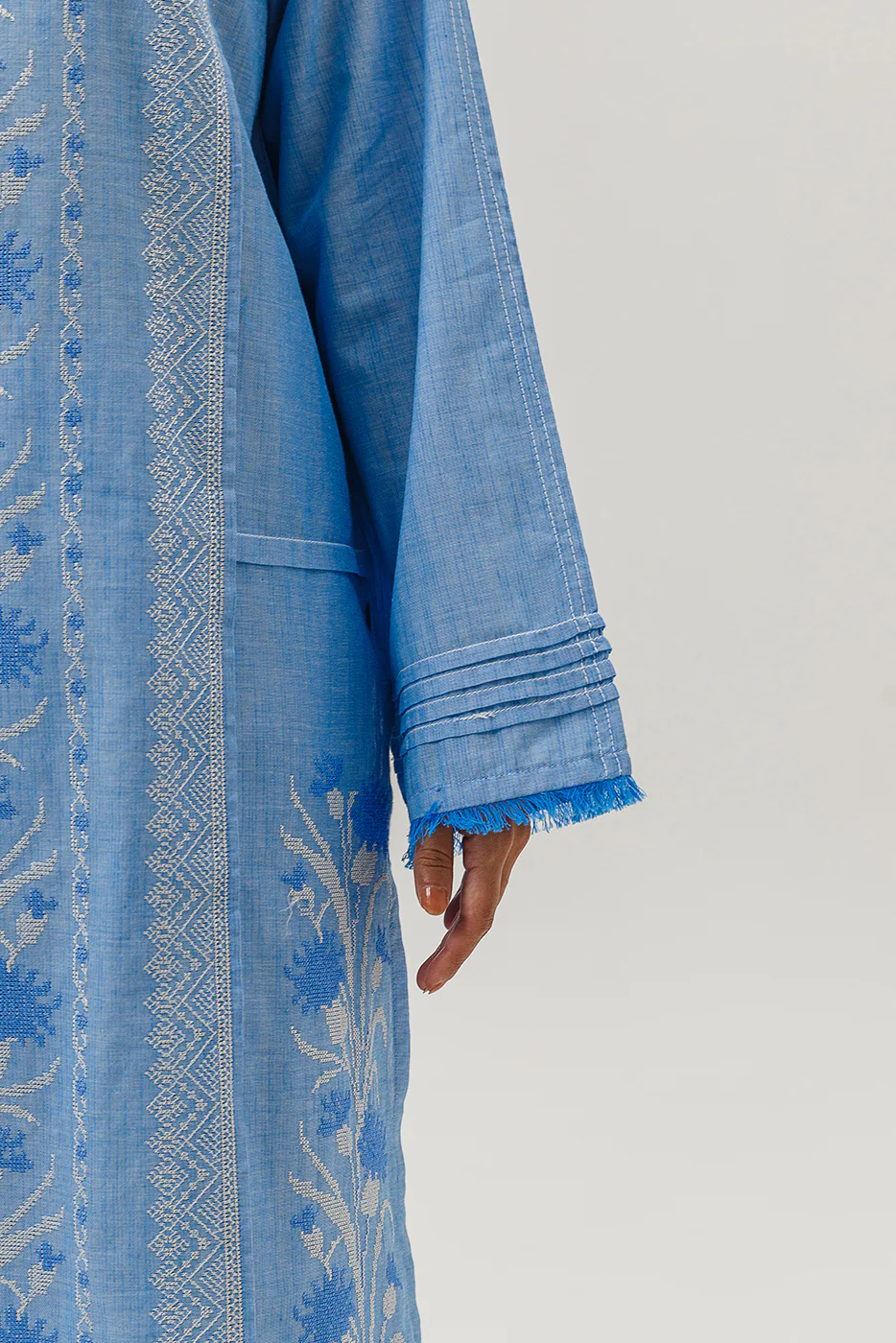 2 PIECE EMBROIDERED CHAMBRAY SUIT (PRET) - Image 5