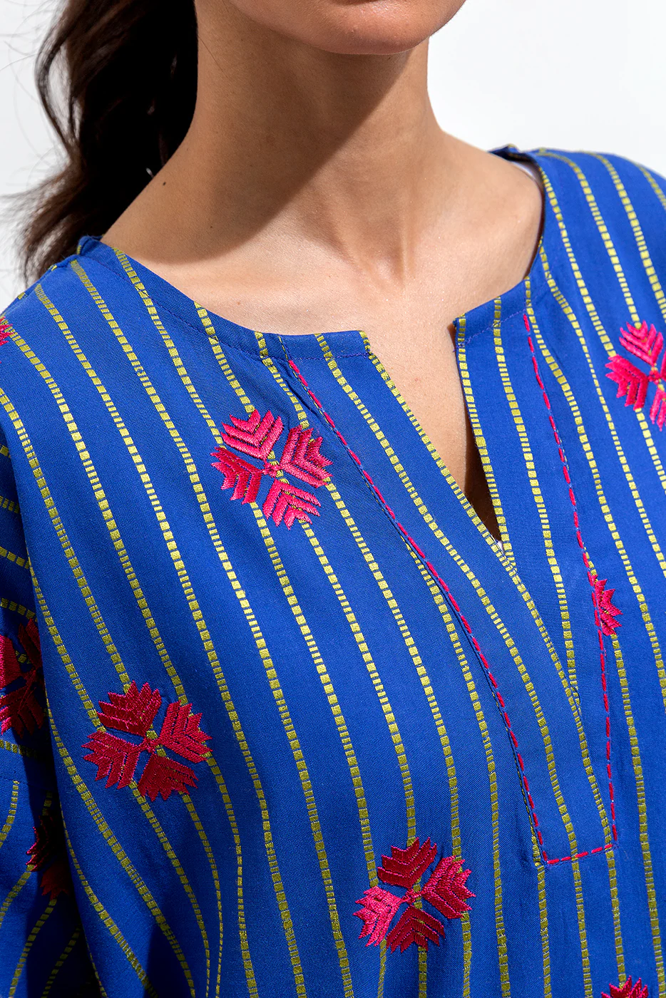 EMBROIDERED JACQUARD SHIRT (PRET) - Image 4