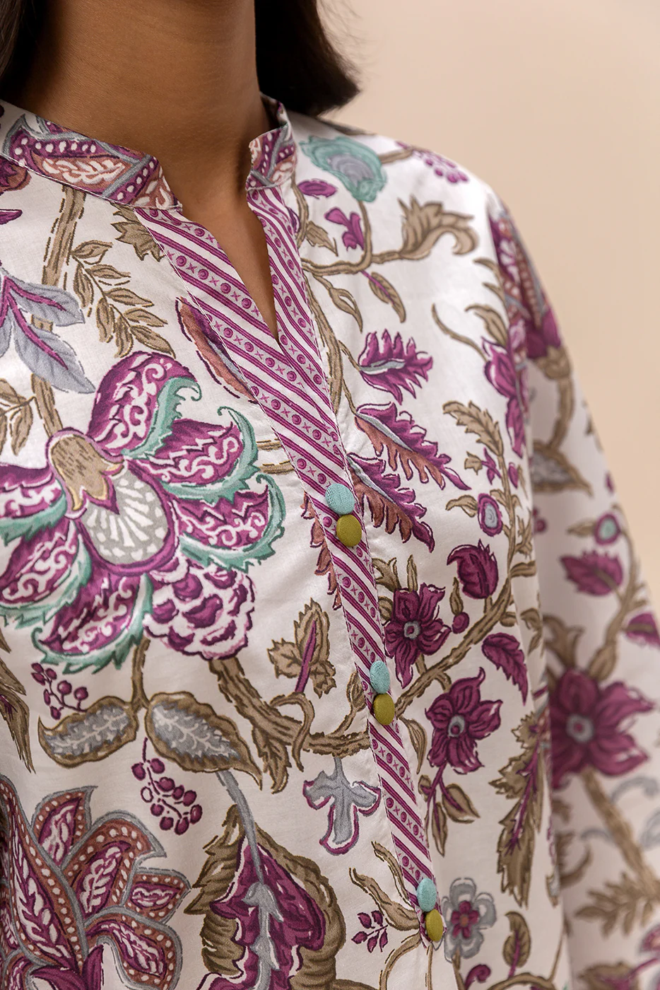 3 PIECE PRINTED LAWN SUIT-PURPLE BLISS (UNSTITCHED) - Image 5