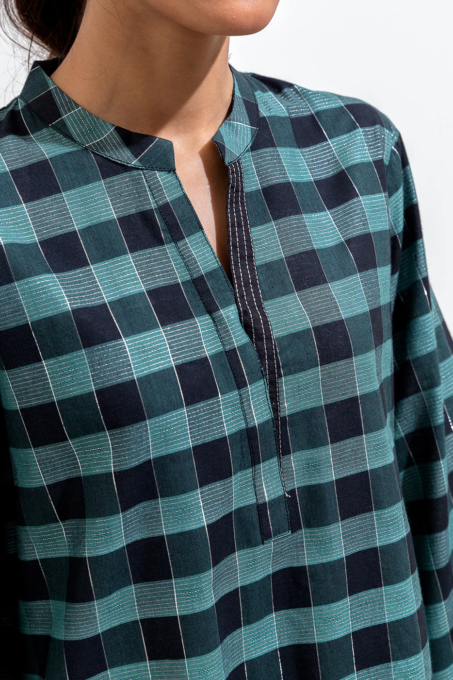 2 PIECE PRINTED YARN DYED SUIT (PRET) - Image 4