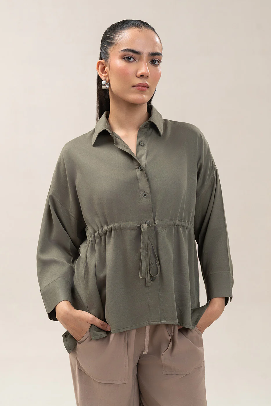 BUTTON-THROUGH ADJUSTABLE WAIST TOP - Image 7