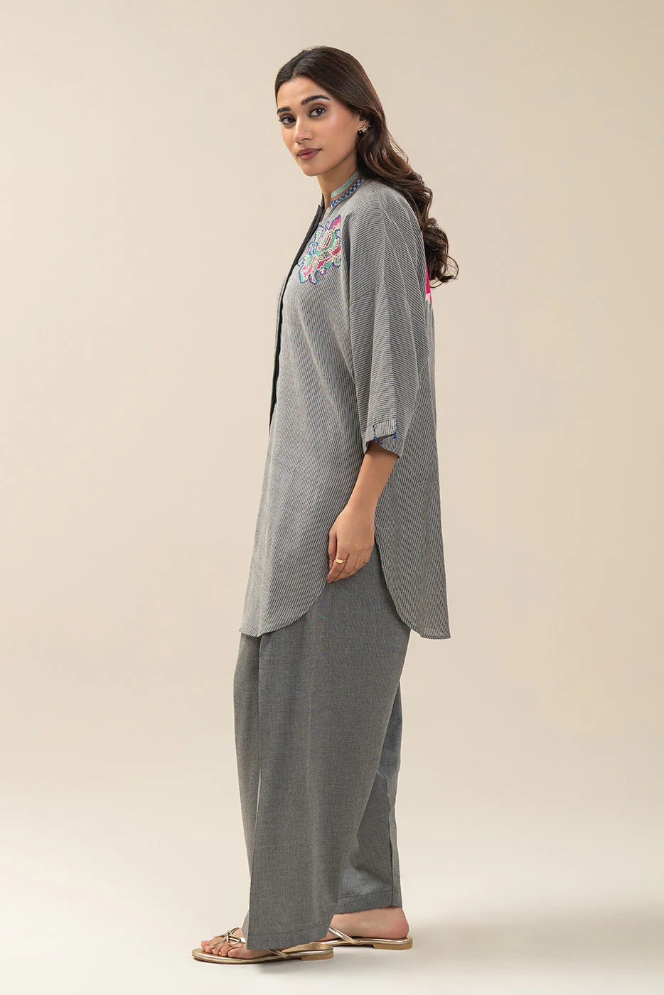 2 PIECE EMBROIDERED Dobby SUIT (PRET) - Image 3