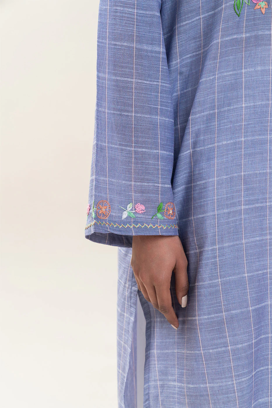 EMBROIDERED YARN DYED SHIRT (PRET) - Image 3