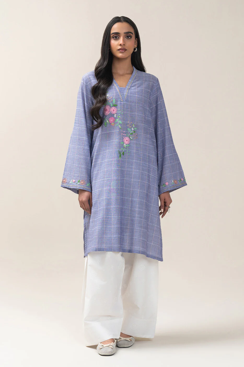 EMBROIDERED YARN DYED SHIRT (PRET) - Image 5