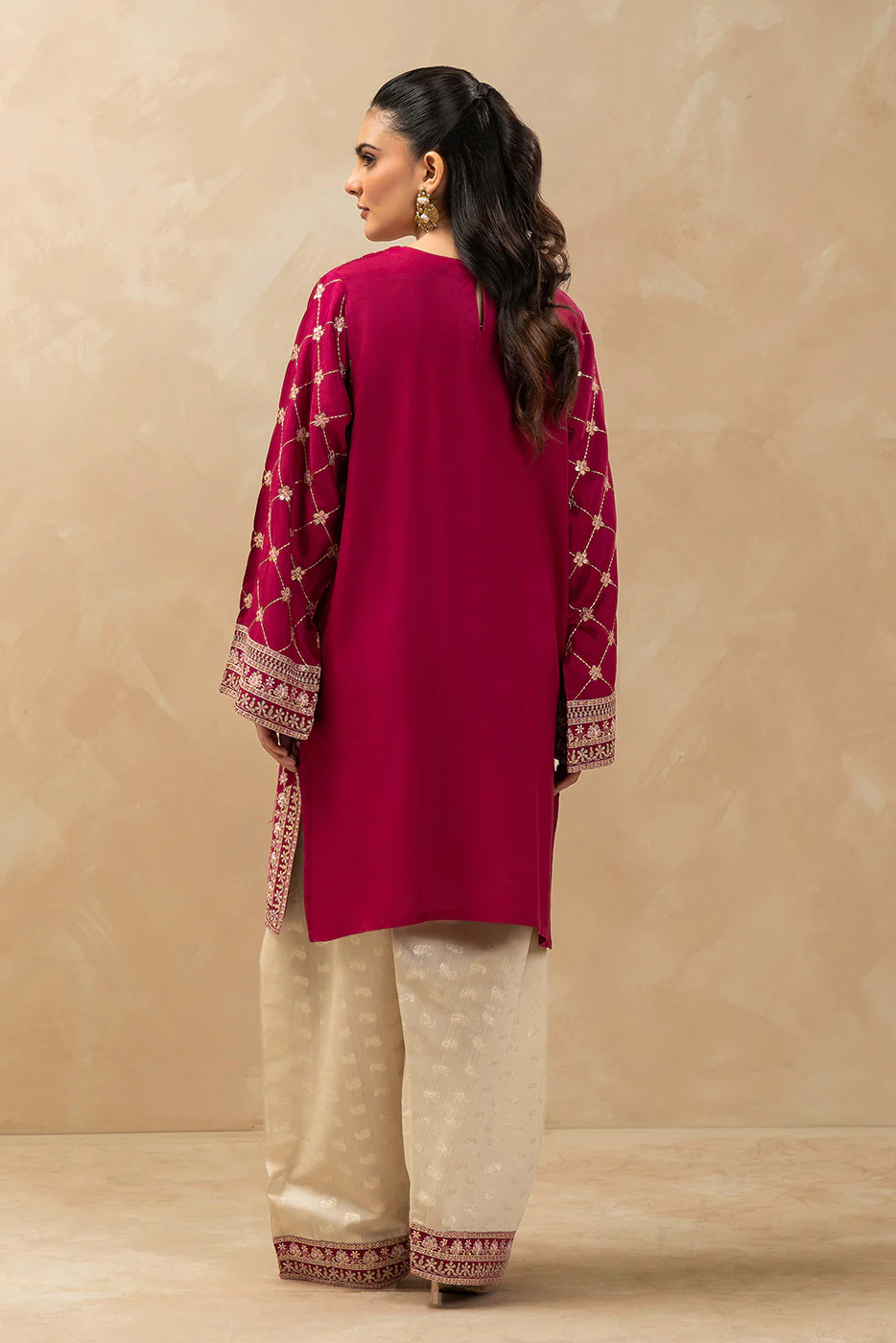 2 PIECE EMBROIDERED RAW SILK SUIT (LUXURY PRET) - Image 7