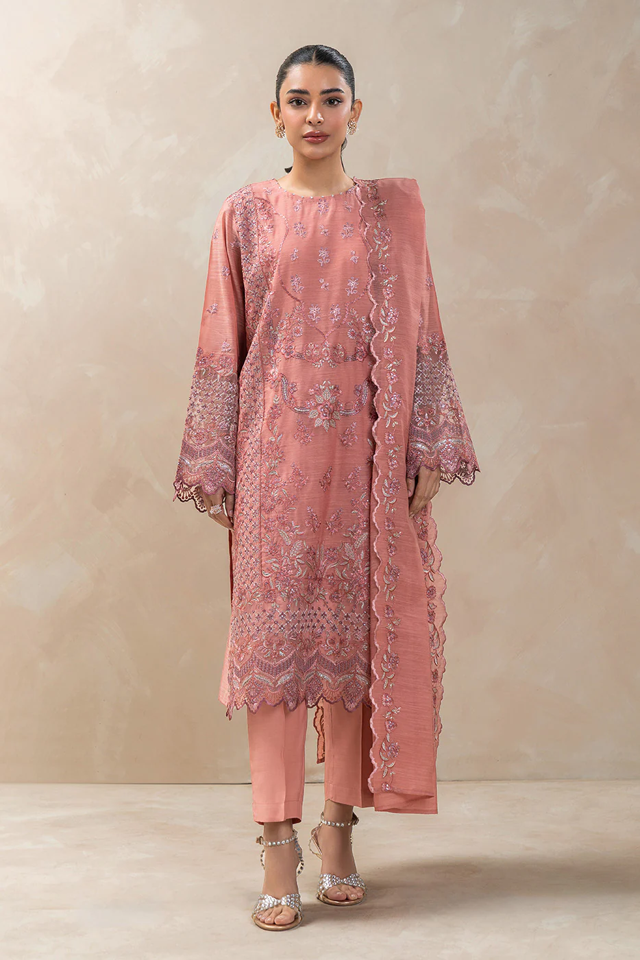 3 PIECE EMBROIDERED MONARK SUIT (LUXURY-PRET) - Image 2