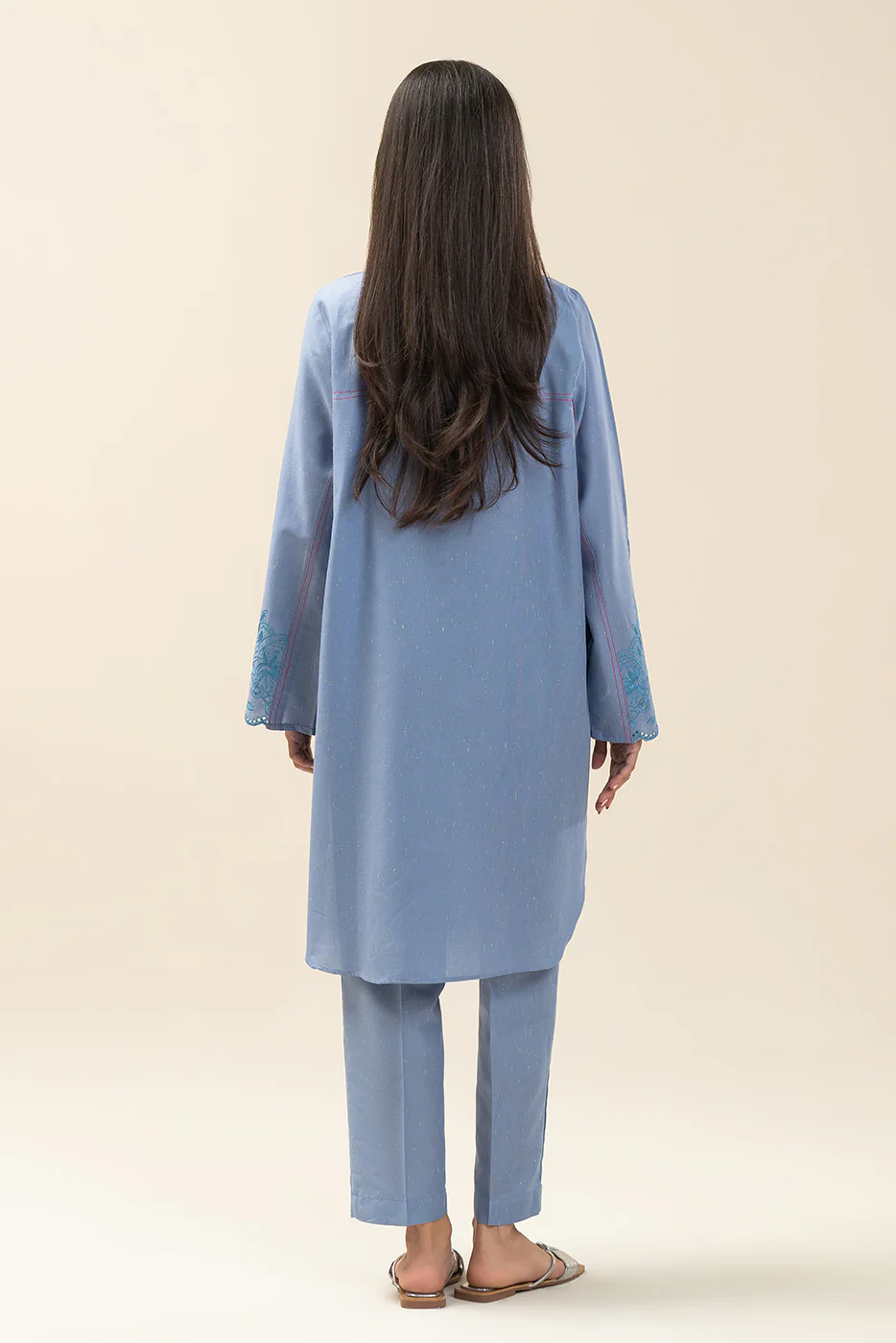 2 PIECE EMBROIDERED NEON NEPS SUIT (PRET) - Image 3