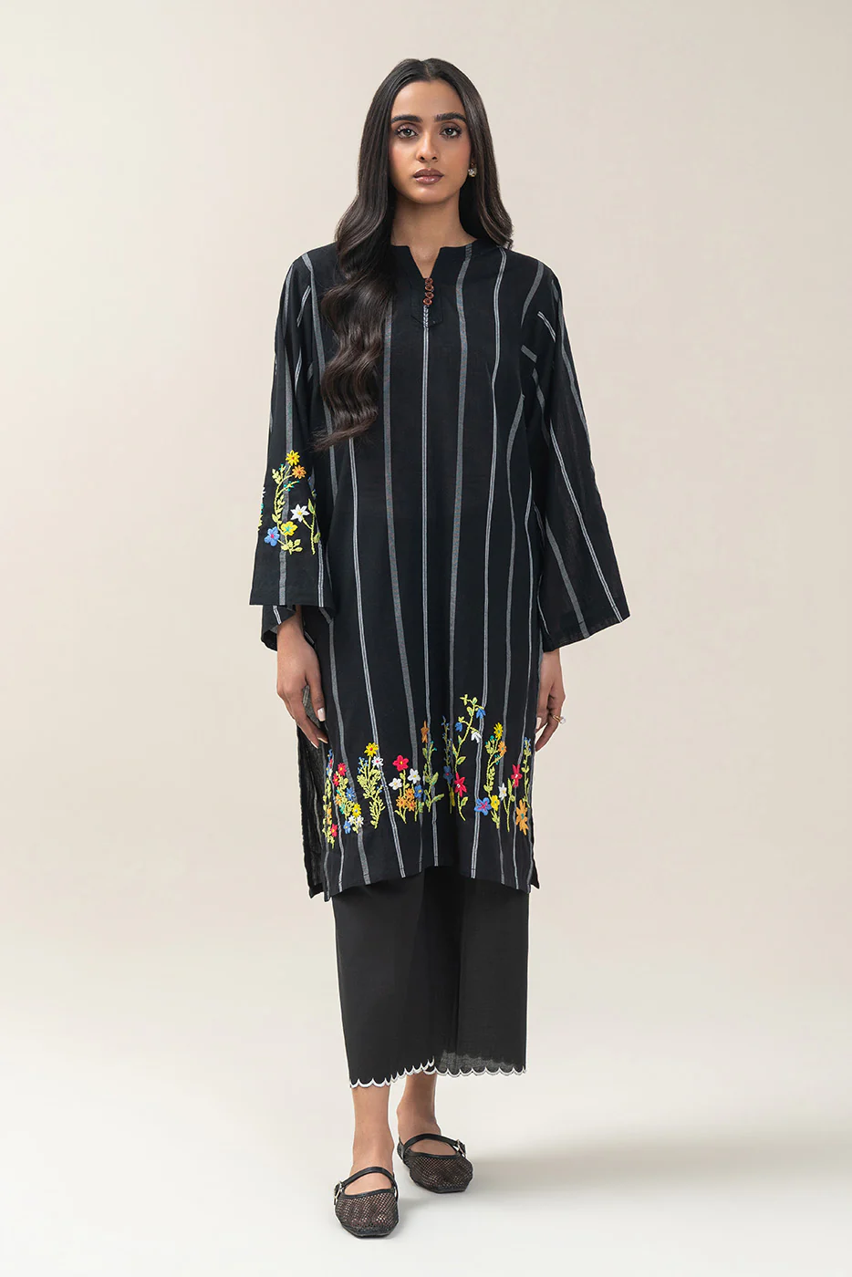 EMBROIDERED YARN DYED SHIRT (PRET) - Image 5