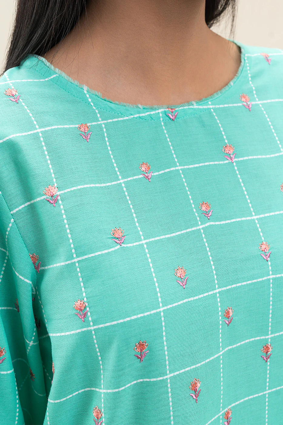 2 PIECE EMBROIDERED YARN DYED SUIT (PRET) - Image 5