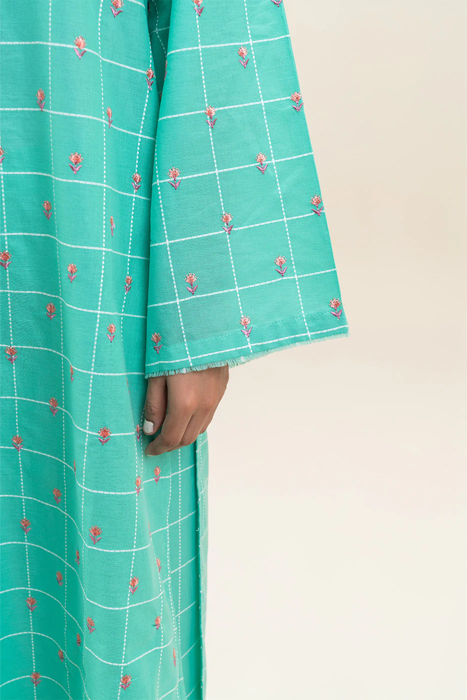 2 PIECE EMBROIDERED YARN DYED SUIT (PRET) - Image 6