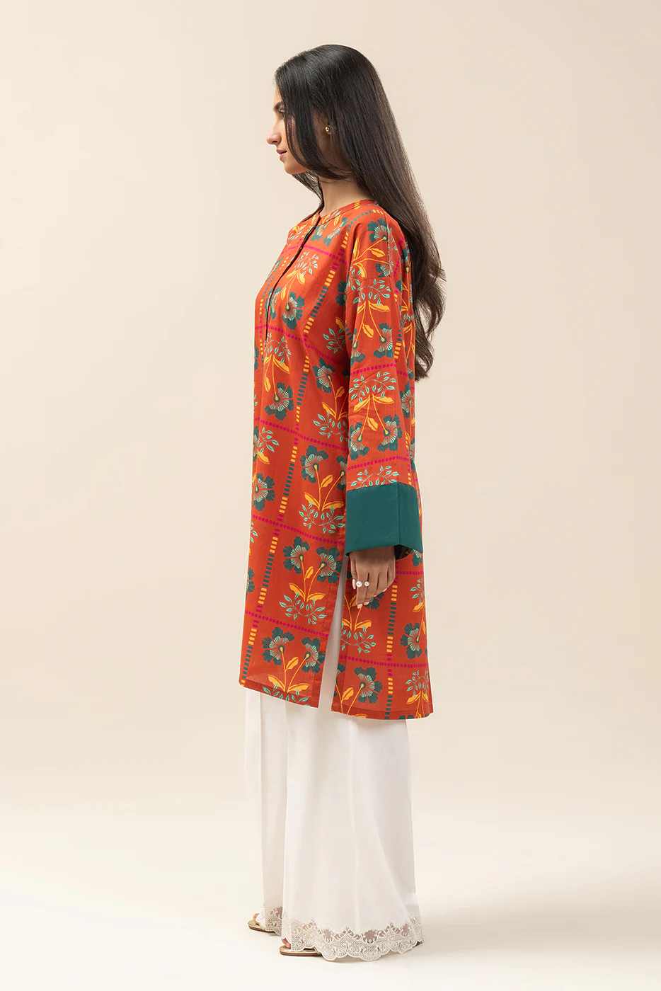 PRINTED TWO WAY SLUB SHIRT (PRET) - Image 4