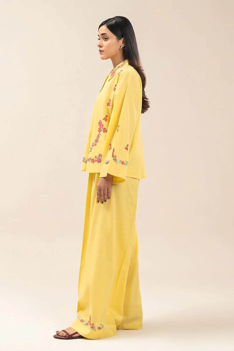 2 PIECE EMBROIDERED SLUB SUIT (FUSION) - Image 4