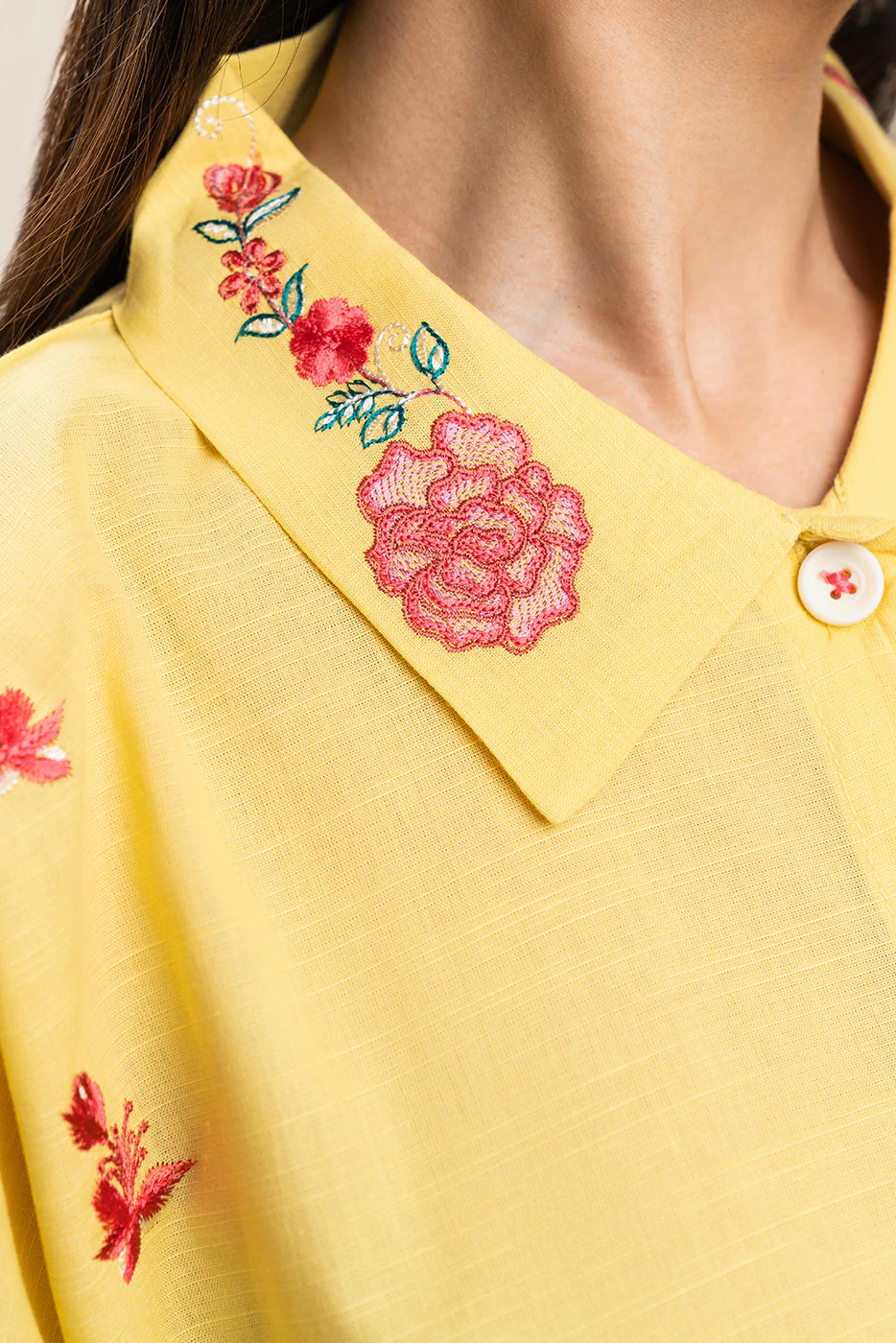 2 PIECE EMBROIDERED SLUB SUIT (FUSION) - Image 6