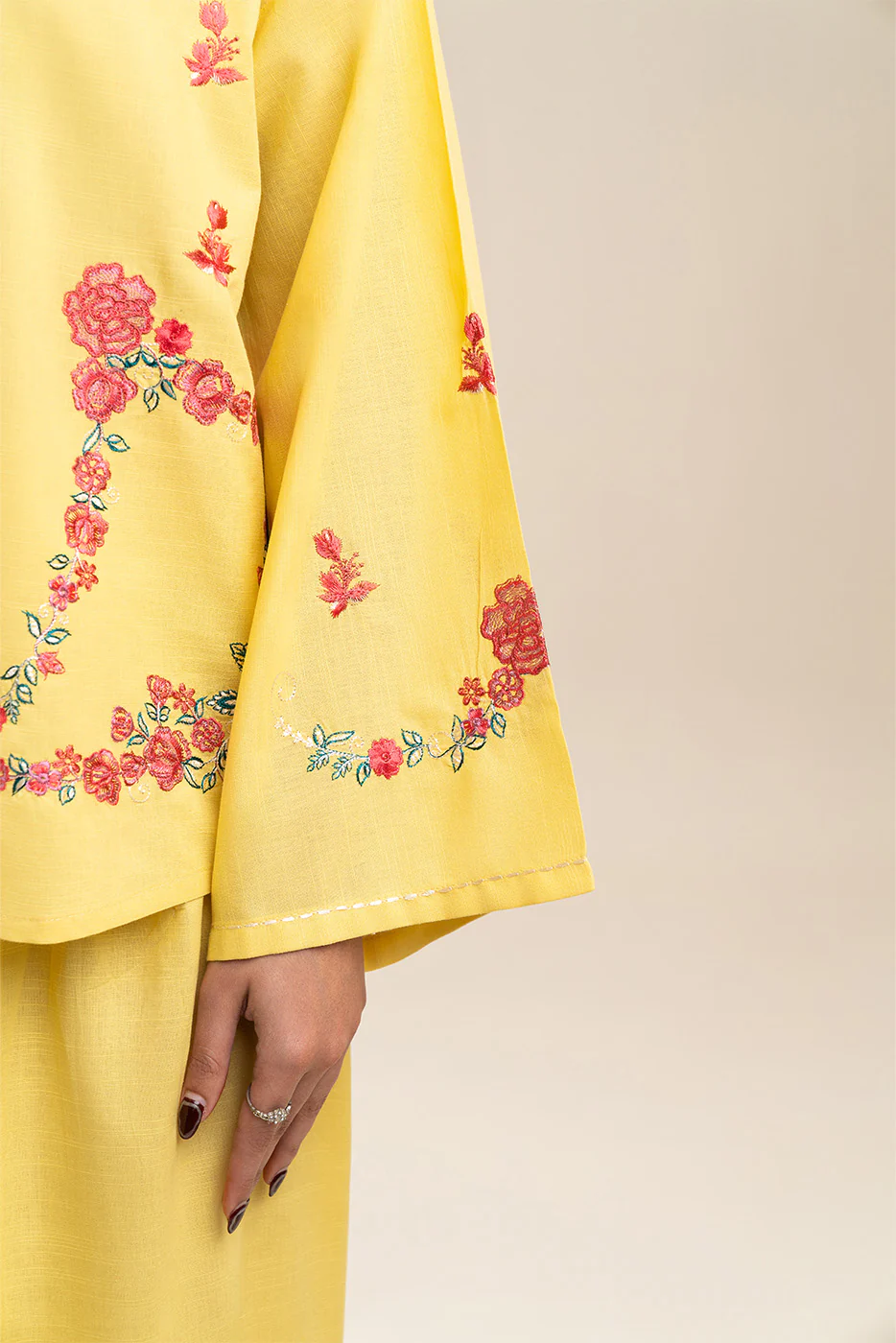 2 PIECE EMBROIDERED SLUB SUIT (FUSION) - Image 7