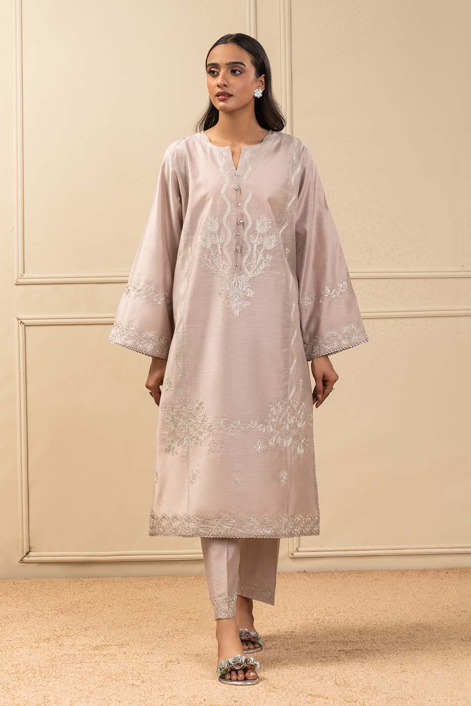 2 PIECE EMBROIDERED TWO TONE SUIT (HIGH CASUAL) - Image 2