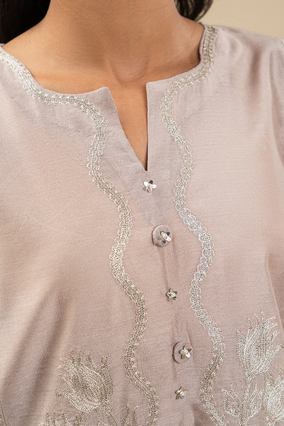 2 PIECE EMBROIDERED TWO TONE SUIT (HIGH CASUAL) - Image 5