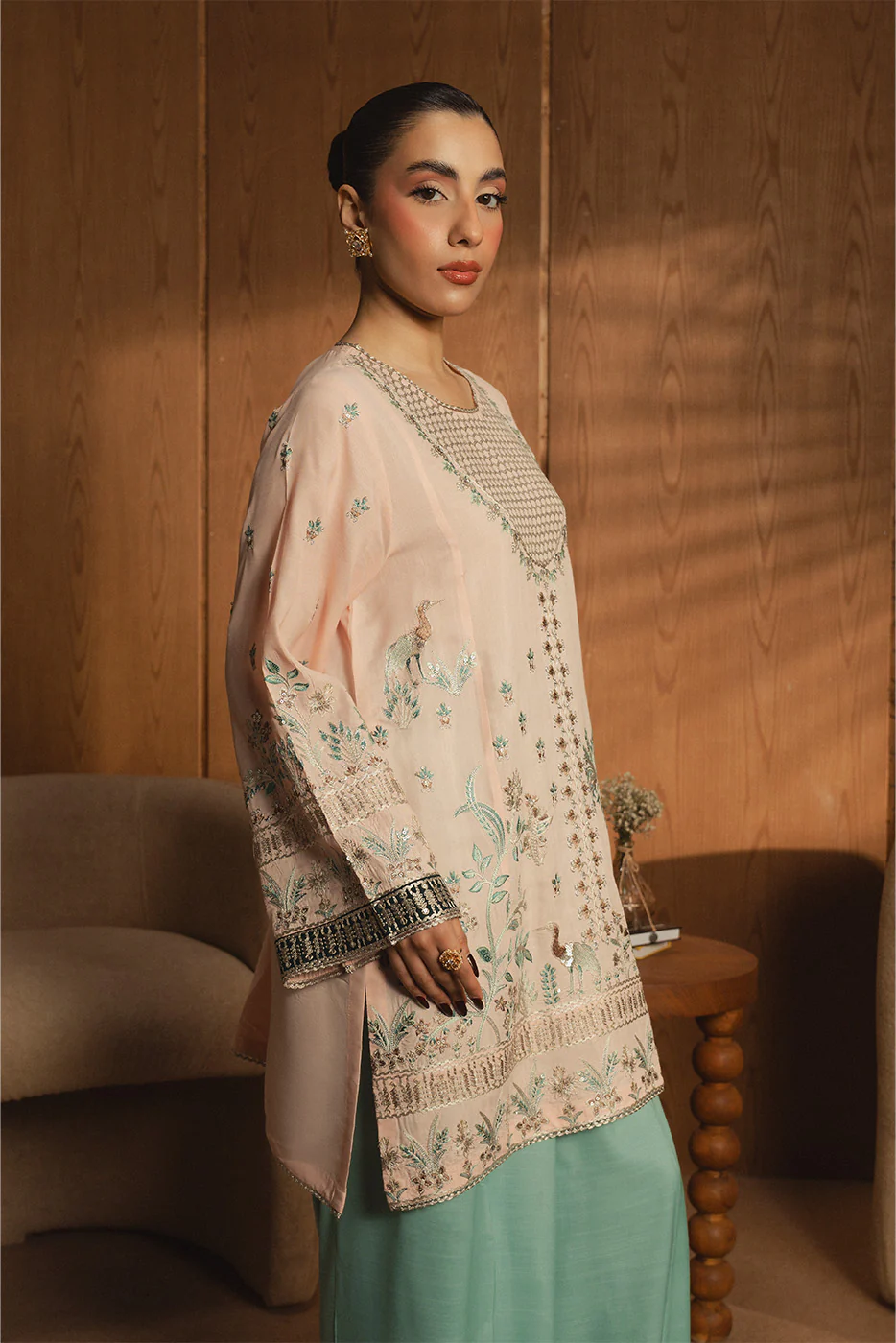 2 PIECE EMBROIDERED RAW SILK SUIT (LUXURY-PRET) - Image 5