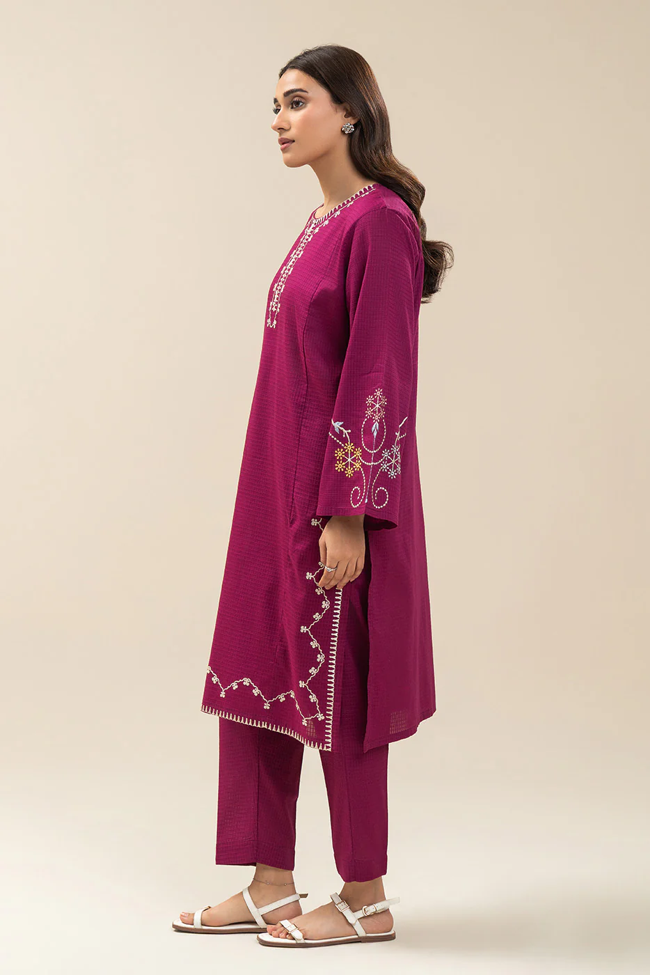 2 PIECE EMBROIDERED DORIA SUIT (PRET) - Image 3