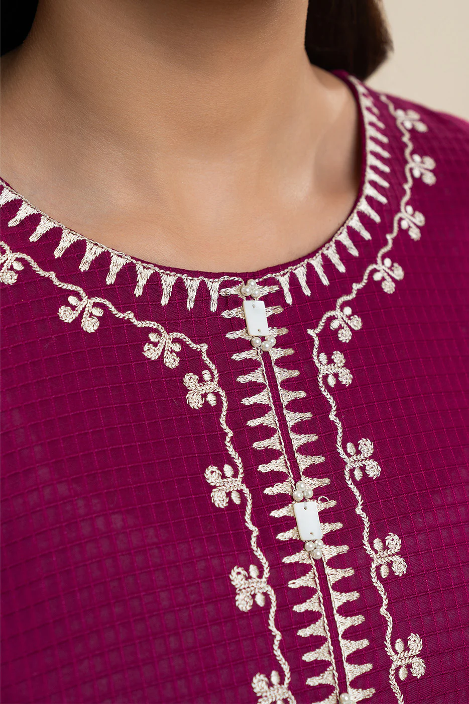 2 PIECE EMBROIDERED DORIA SUIT (PRET) - Image 4