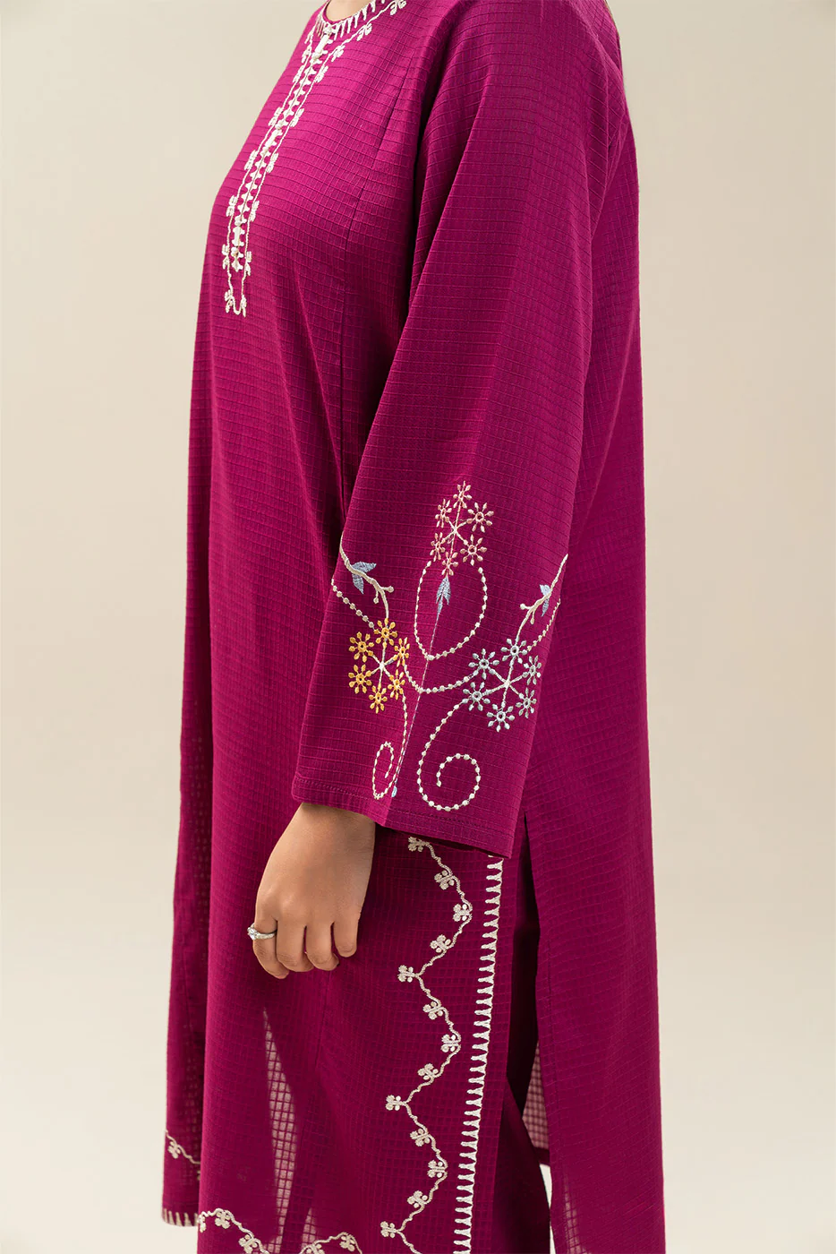 2 PIECE EMBROIDERED DORIA SUIT (PRET) - Image 5