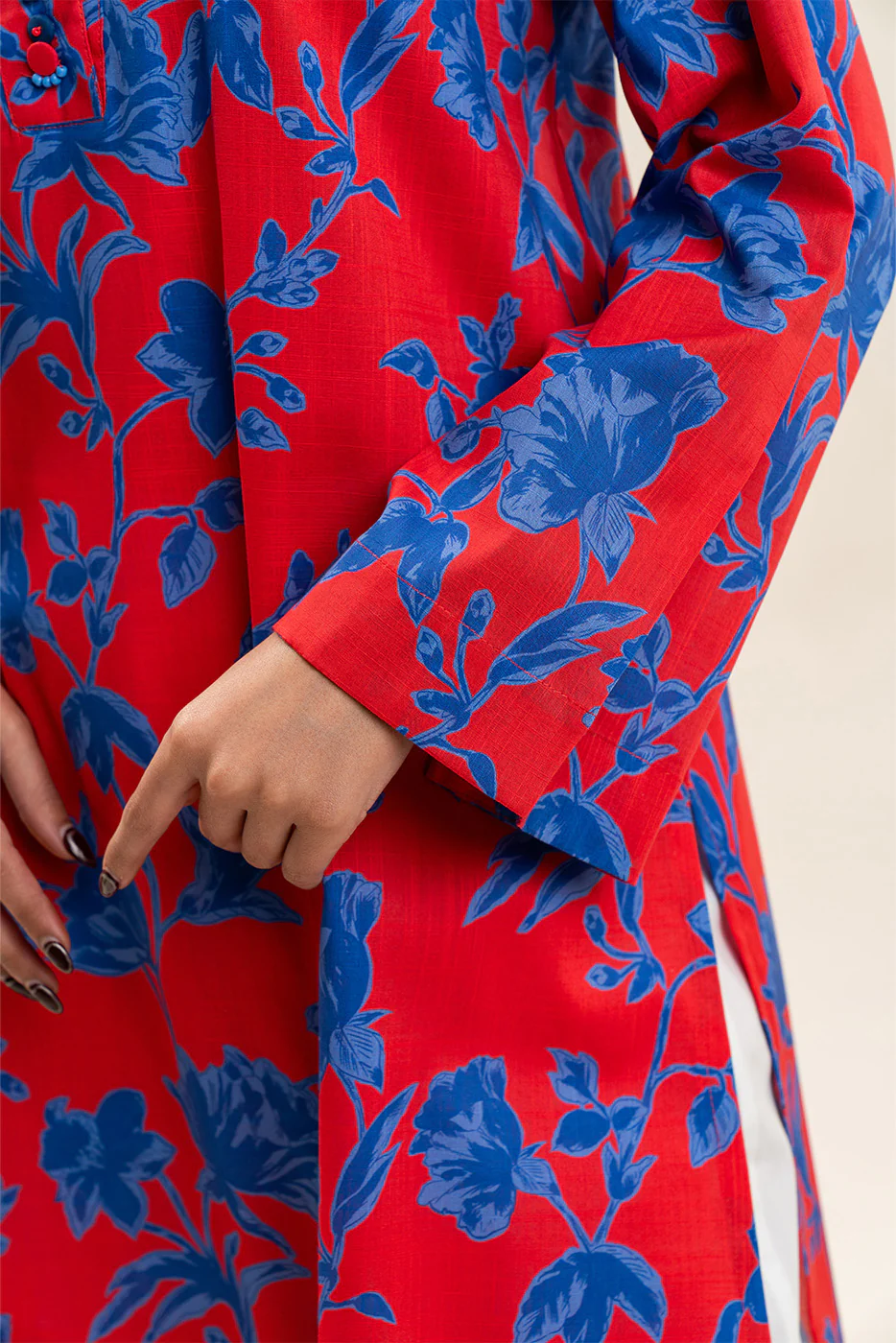PRINTED TWO WAY SLUB SHIRT (PRET) - Image 6