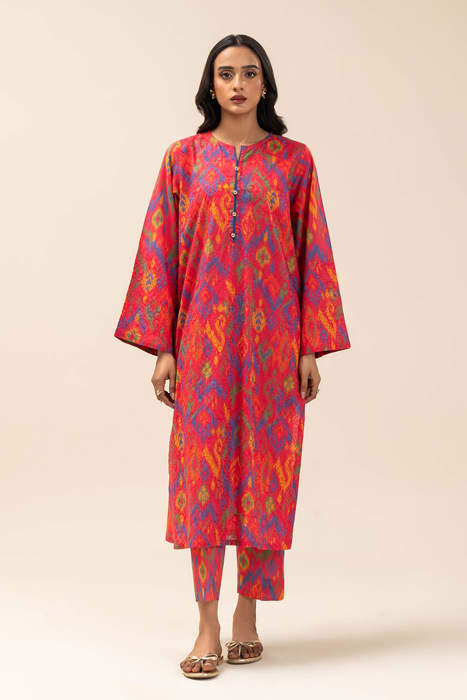 2 PIECE PRINTED LAWN SUIT (PRET) - Image 2