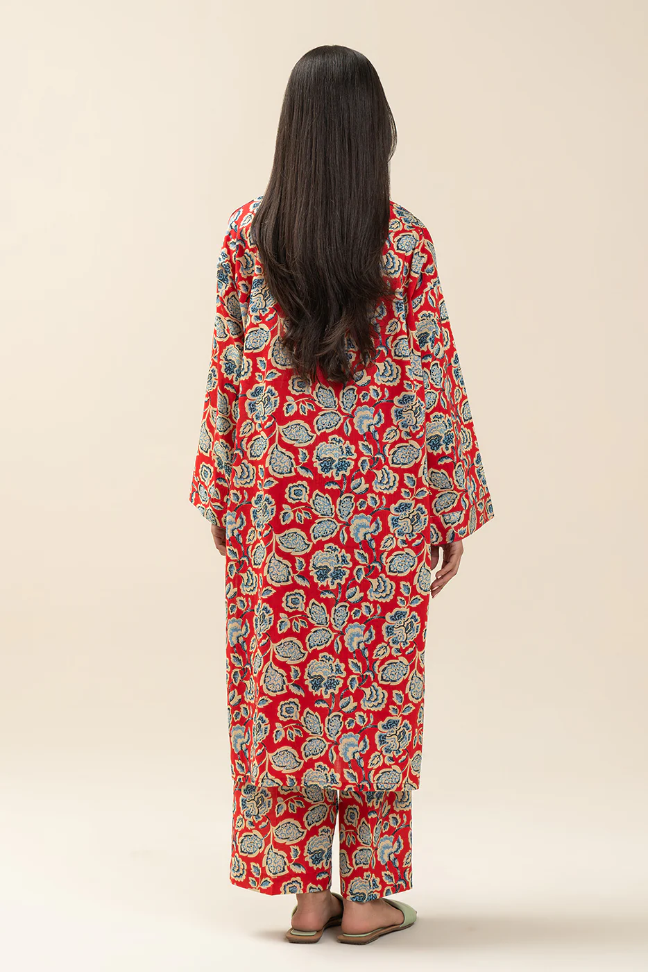 2 PIECE PRINTED TWO WAY SLUB SUIT (PRET) - Image 3