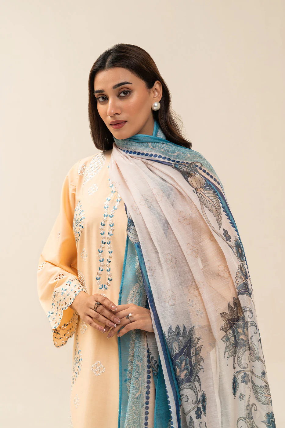 3 PIECE EMBROIDERED LAWN SUIT (PRET) - Image 2