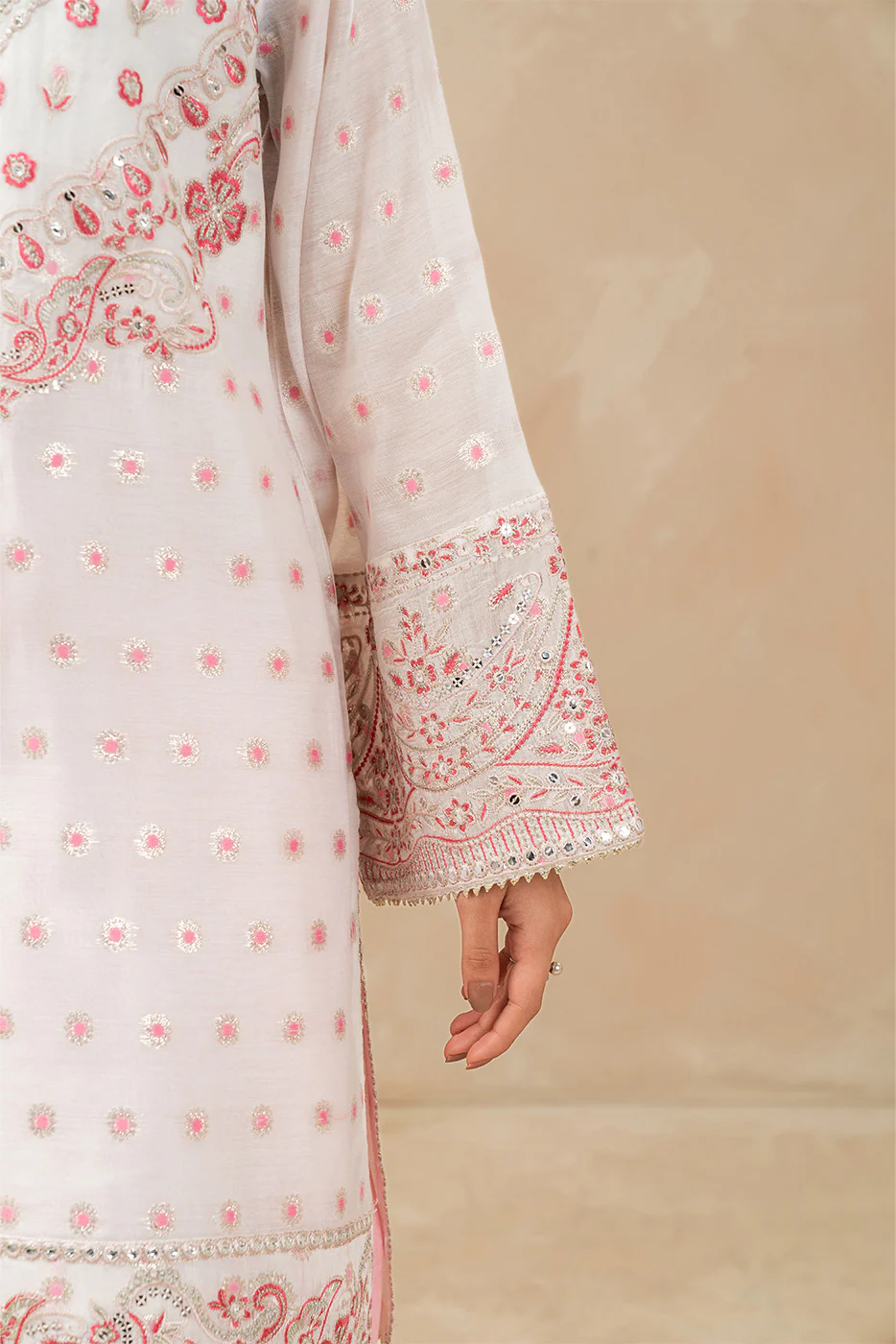 2 PIECE EMBROIDERED ZARI JACQUARD SUIT (LUXURY PRET) - Image 10