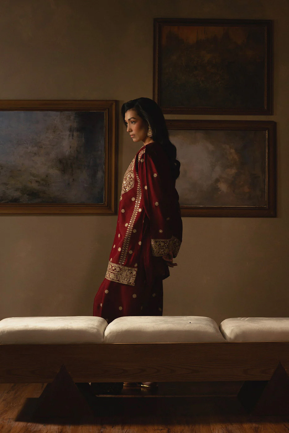 2 PIECE EMBROIDERED RAW SILK SUIT (LUXURY PRET) - Image 6