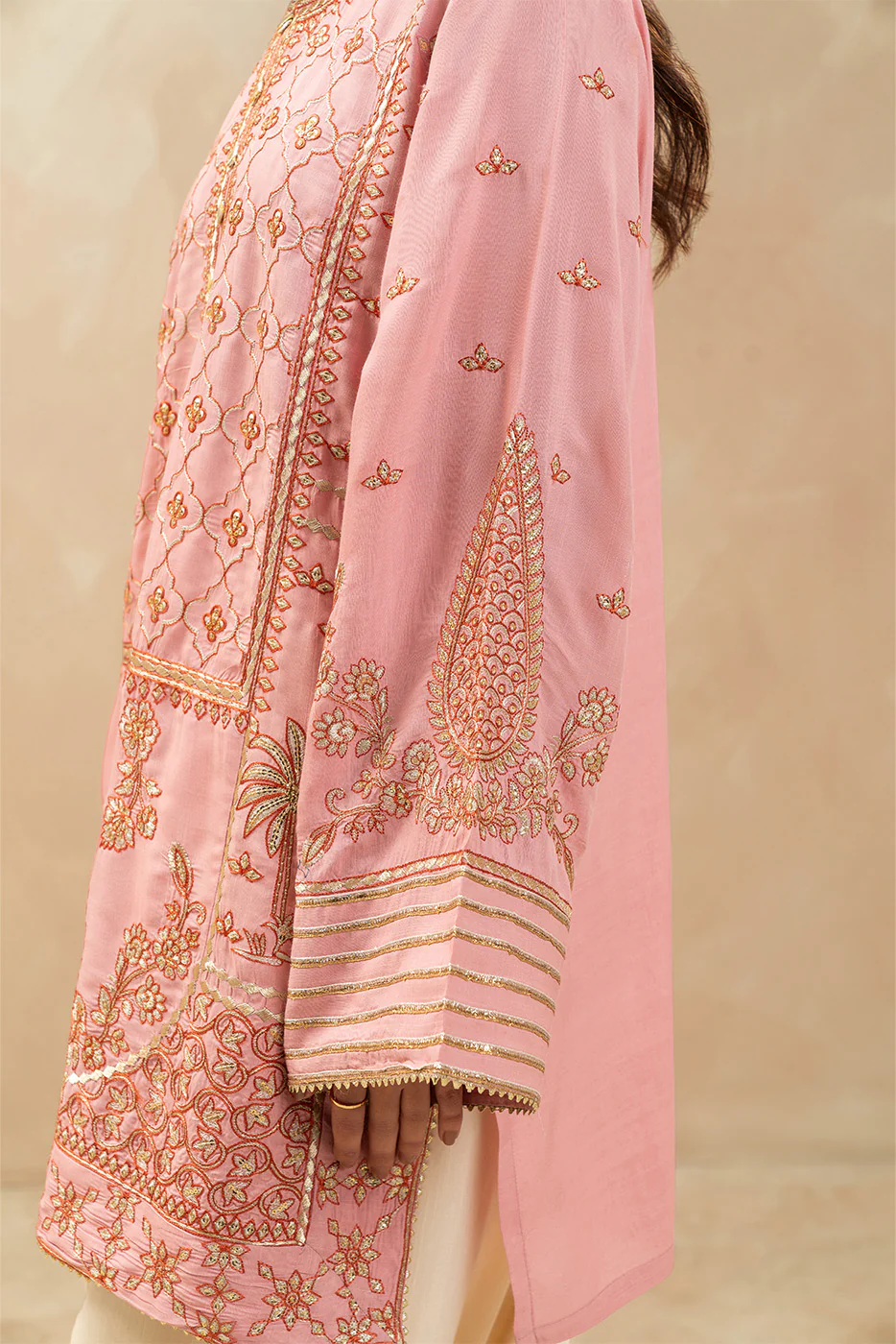 3 PIECE EMBROIDERED RAW SILK SUIT (LUXURY-PRET) - Image 4