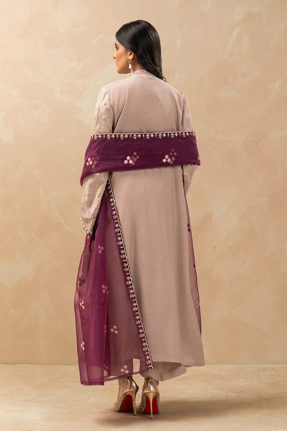 3 PIECE EMBROIDERED RAW SILK SUIT (LUXURY-PRET) - Image 7