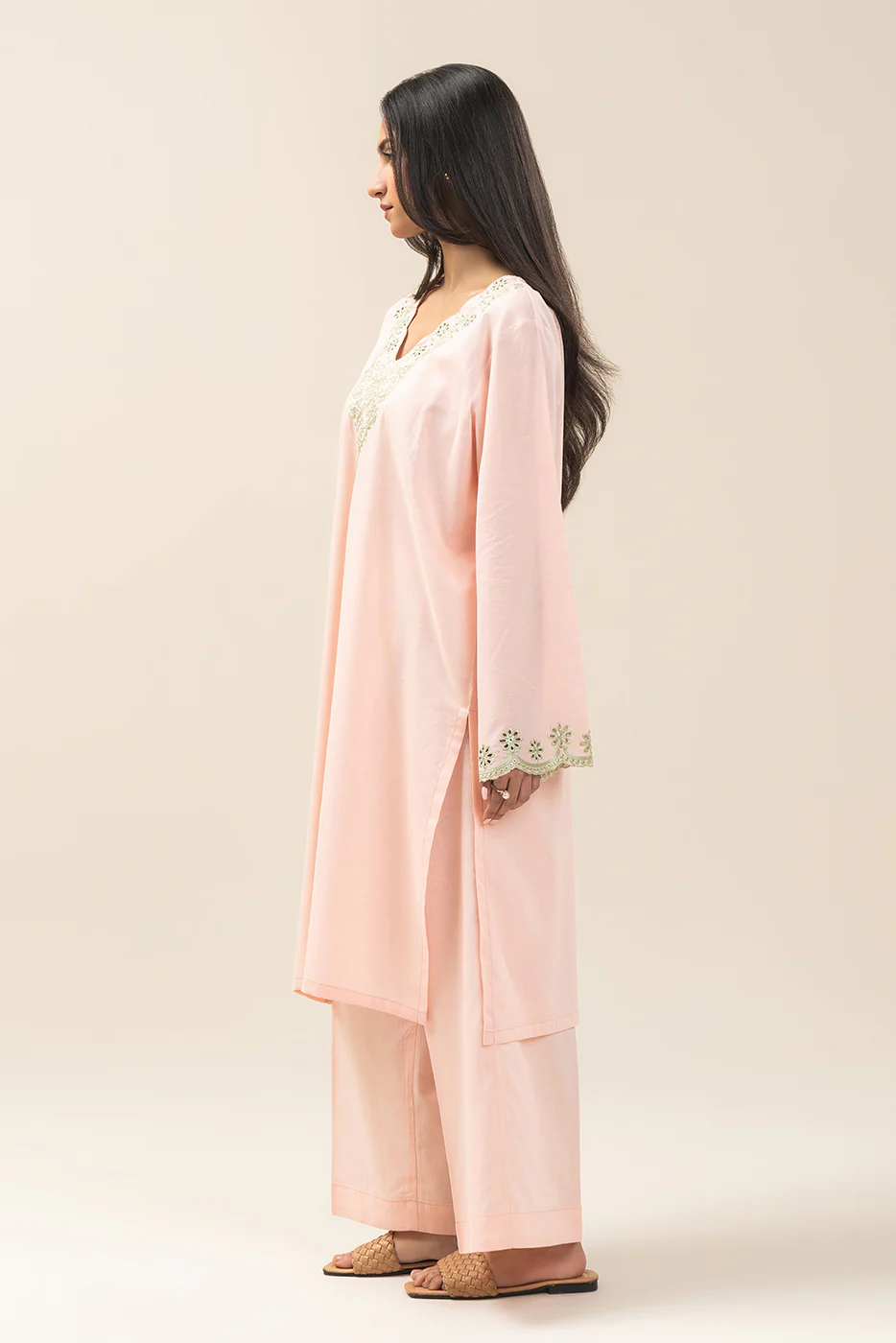 2 PIECE EMBROIDERED NEON NEPS SUIT (PRET) - Image 3