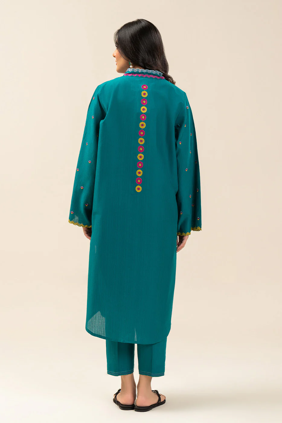 2 PIECE EMBROIDERED DORIA DOBBY SUIT (PRET) - Image 3