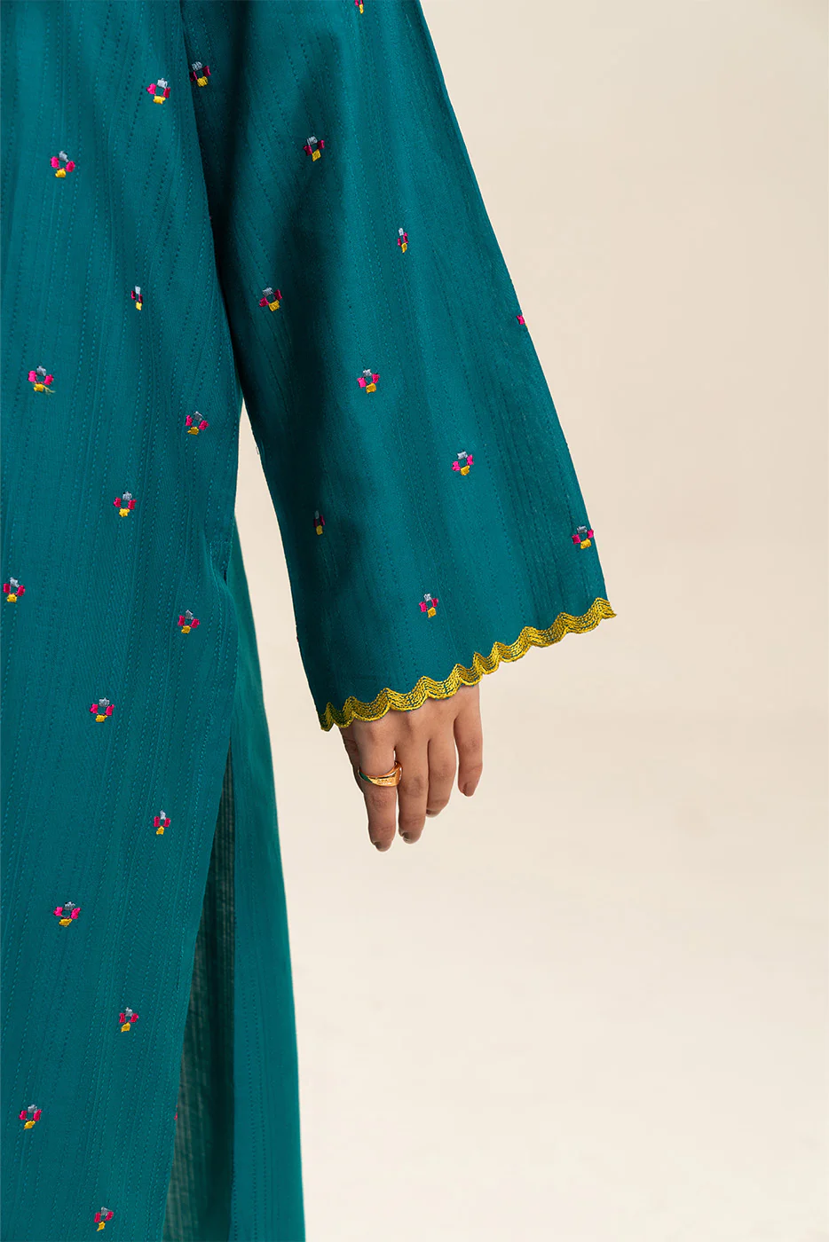 2 PIECE EMBROIDERED DORIA DOBBY SUIT (PRET) - Image 6