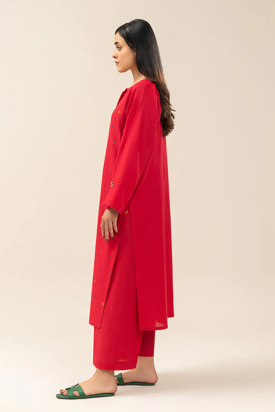 2 PIECE EMBROIDERED DORIA DOBBY SUIT (PRET) - Image 4