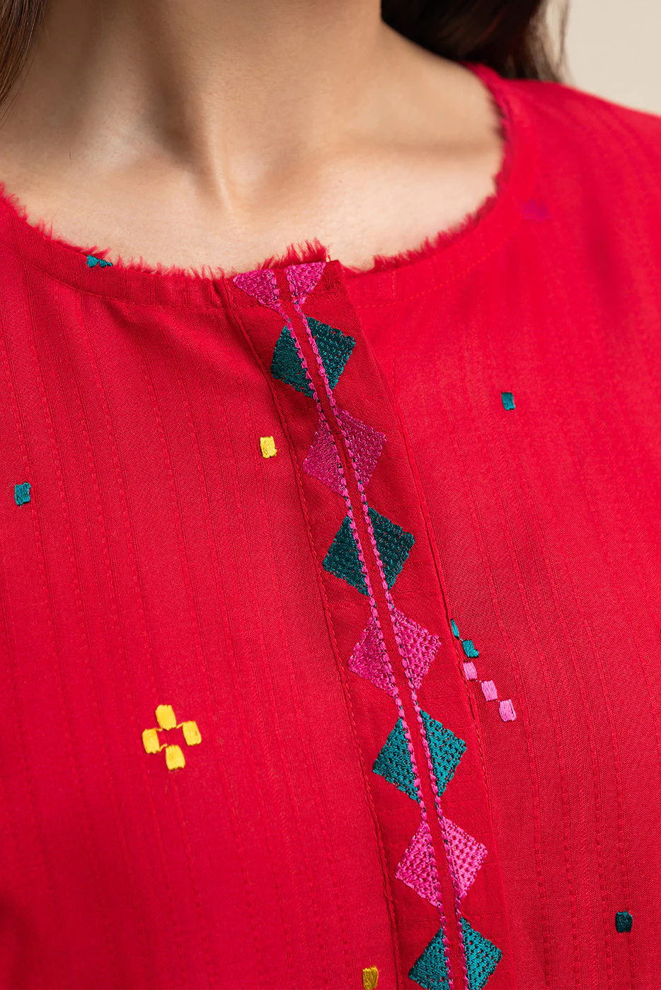 2 PIECE EMBROIDERED DORIA DOBBY SUIT (PRET) - Image 5