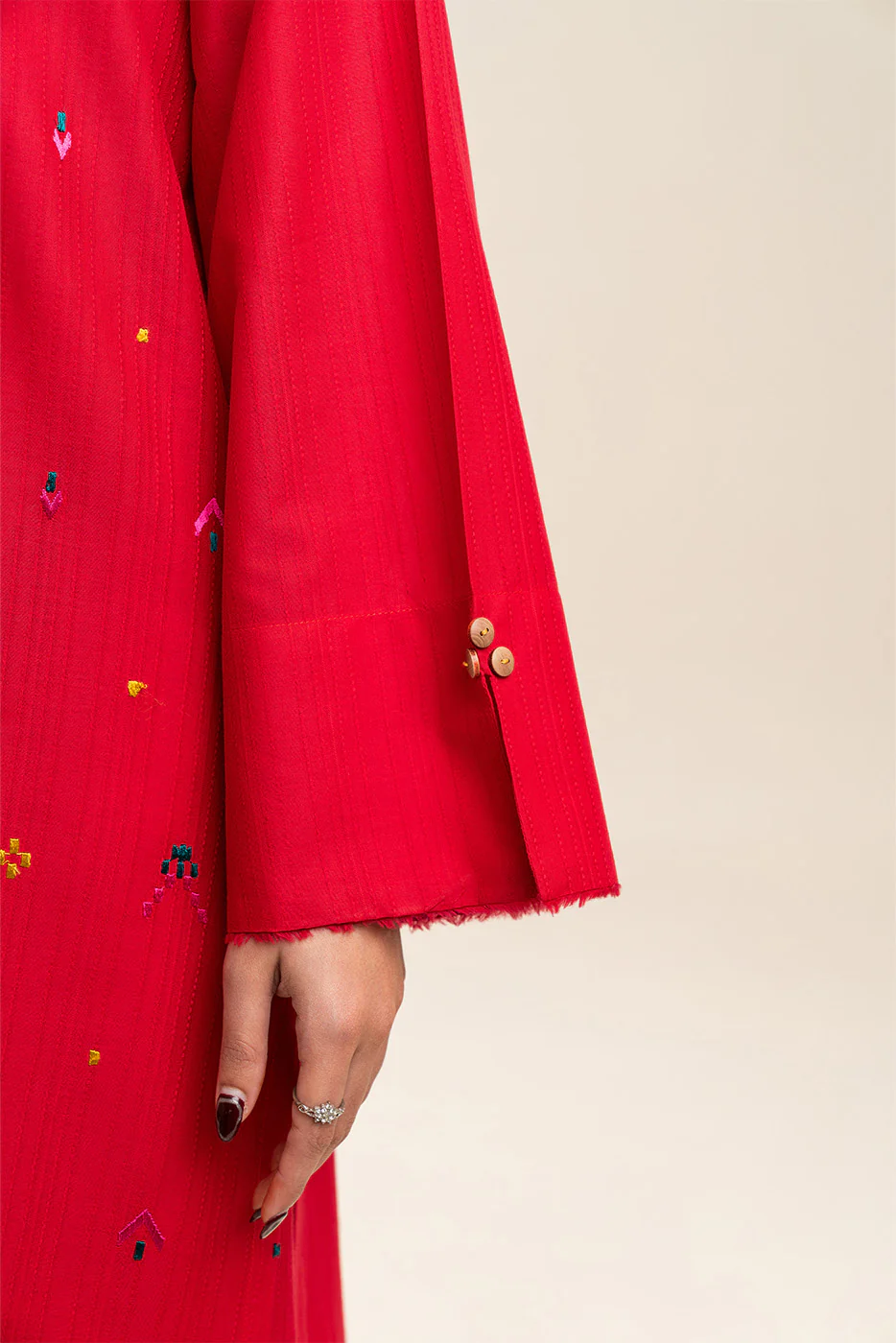 2 PIECE EMBROIDERED DORIA DOBBY SUIT (PRET) - Image 6