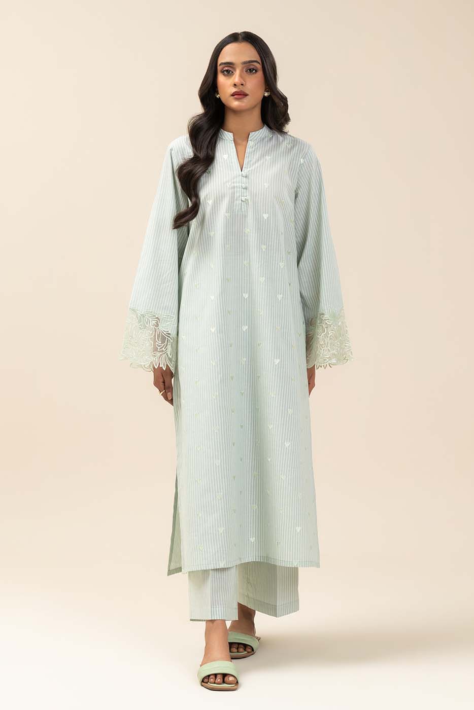 2 PIECE EMBROIDERED YARN DYED SUIT (PRET) - Image 2