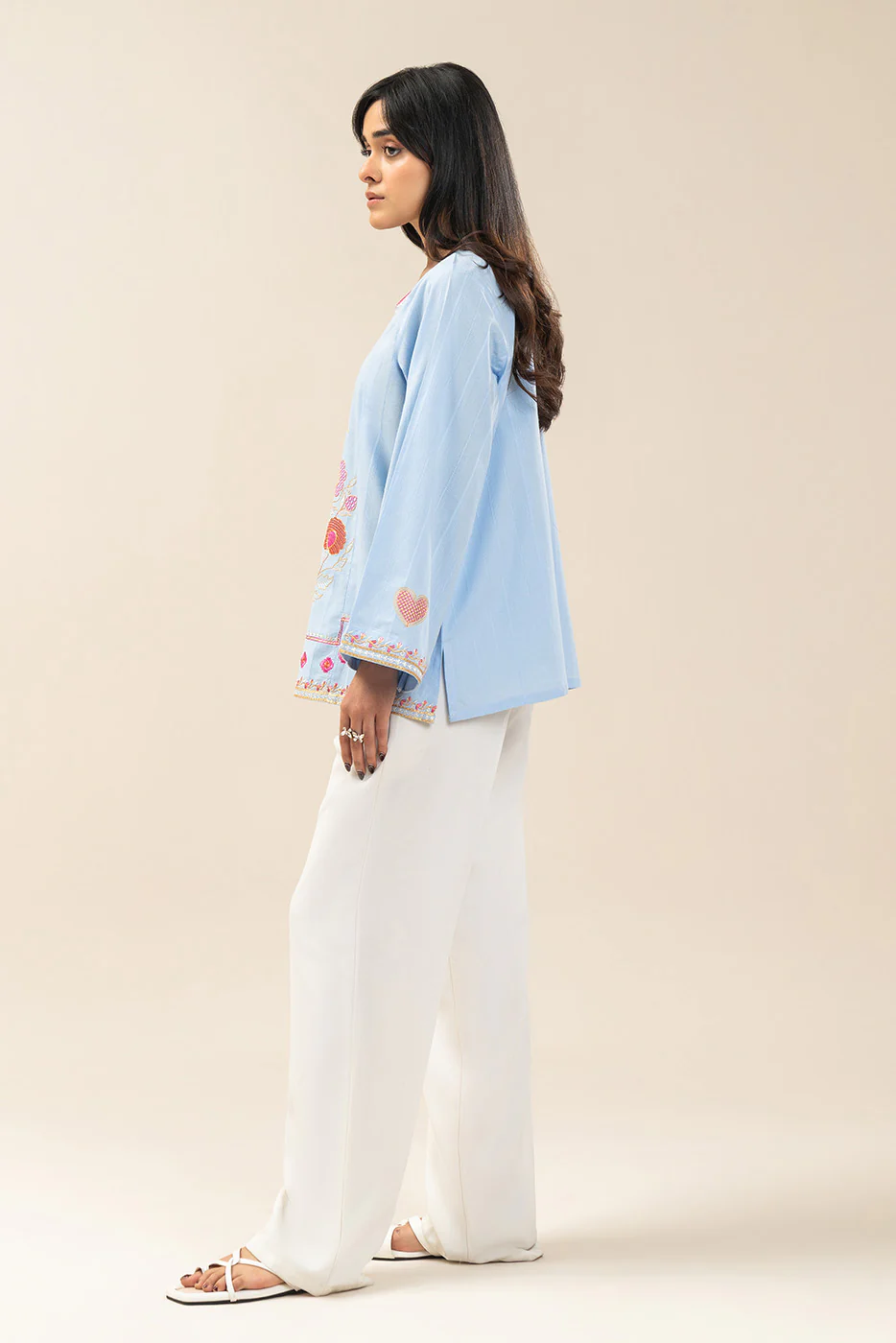 EMBROIDERED DOBBY BLOUSE (FUSION) - Image 4