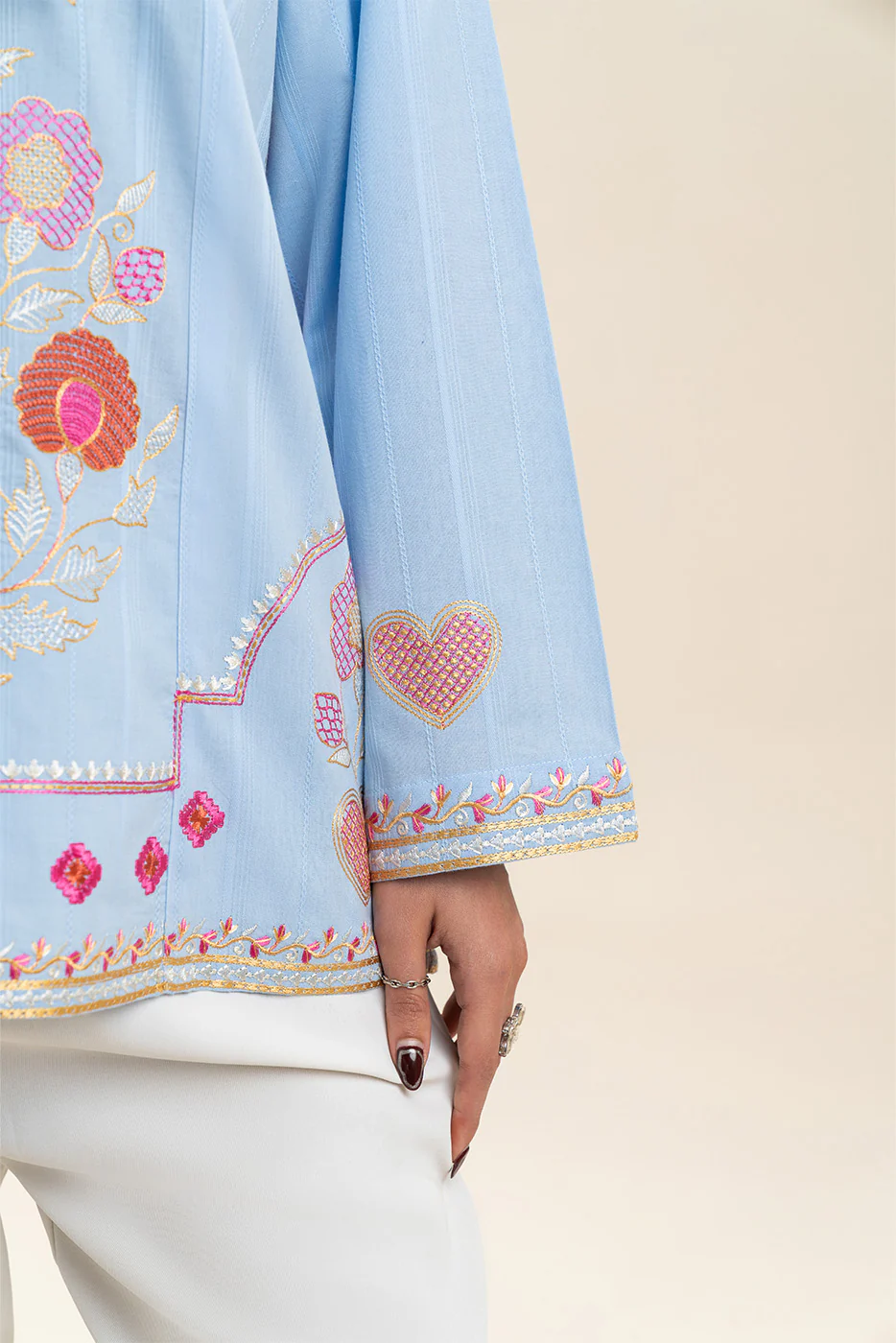EMBROIDERED DOBBY BLOUSE (FUSION) - Image 6
