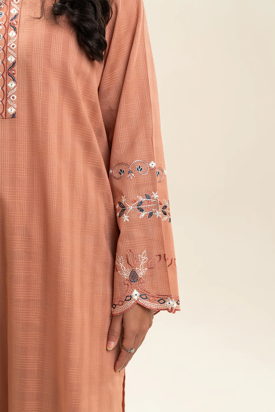 2 PIECE EMBROIDERED DORIA SUIT (PRET) - Image 6