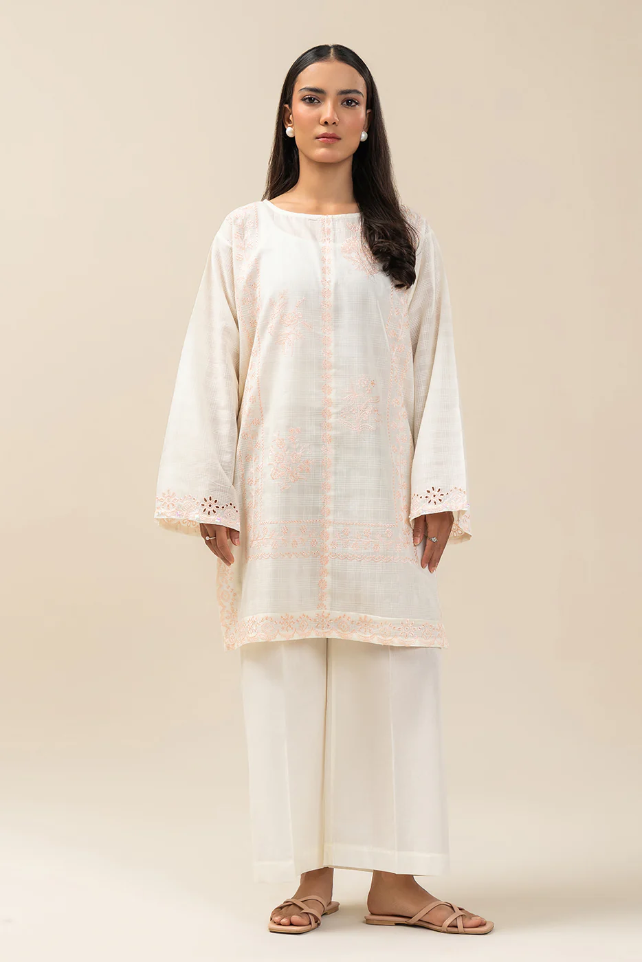 2 PIECE EMBROIDERED DORIA SUIT (PRET) - Image 2