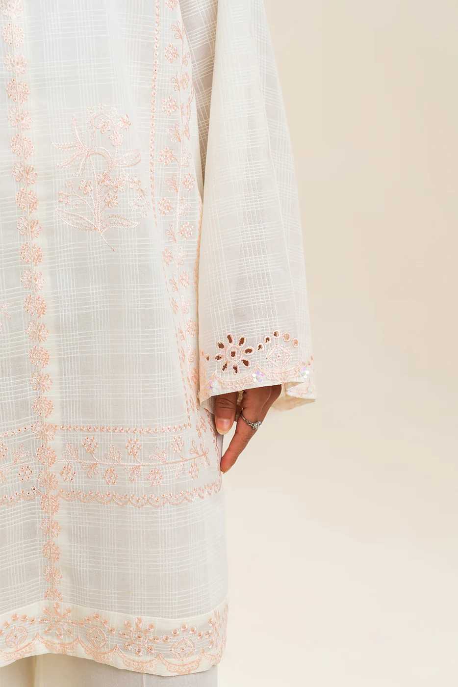 2 PIECE EMBROIDERED DORIA SUIT (PRET) - Image 6