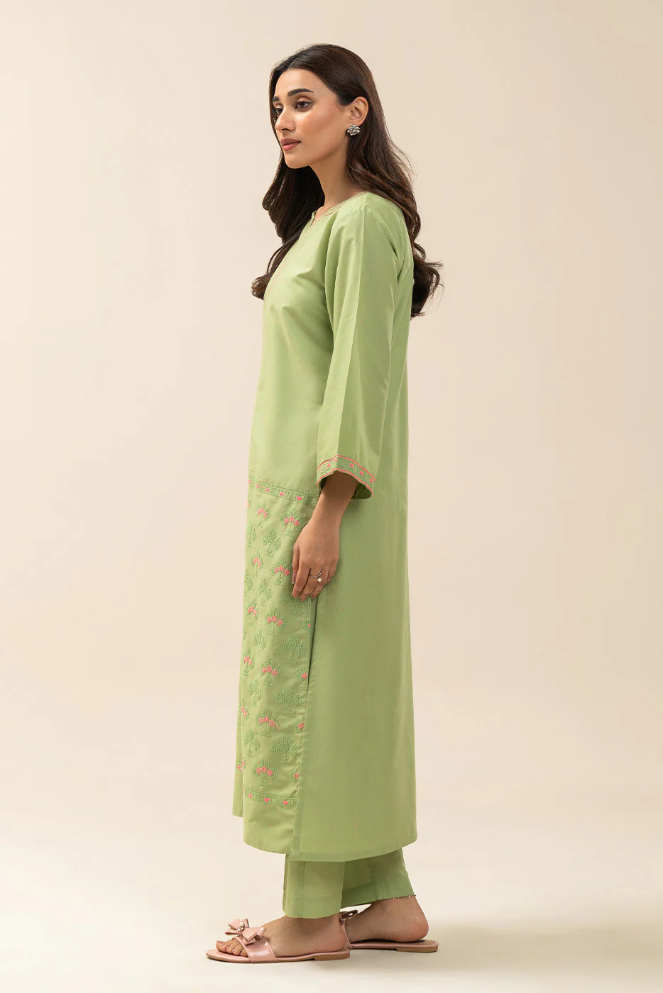 2 PIECE EMBROIDERED NEON NEPS SUIT (PRET) - Image 5