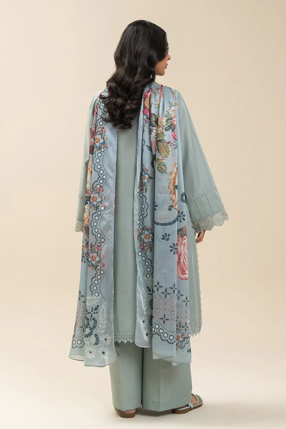 2 PIECE EMBROIDERED LAWN SUIT-ANCIENT WATERS (UNSTITCHED) - Image 4