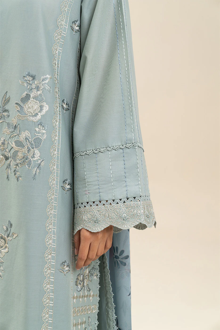 2 PIECE EMBROIDERED LAWN SUIT-ANCIENT WATERS (UNSTITCHED) - Image 6