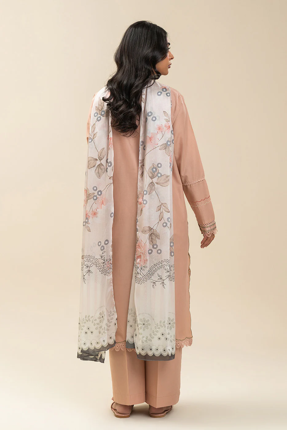 2 PIECE EMBROIDERED LAWN SUIT-APRICOT FIERCE (UNSTITCHED) - Image 4